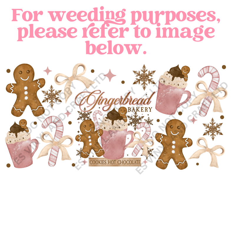 Gingerbread Bakery - 16oz Beer / Libbey Can Wrap Holographic Vinyl image 2