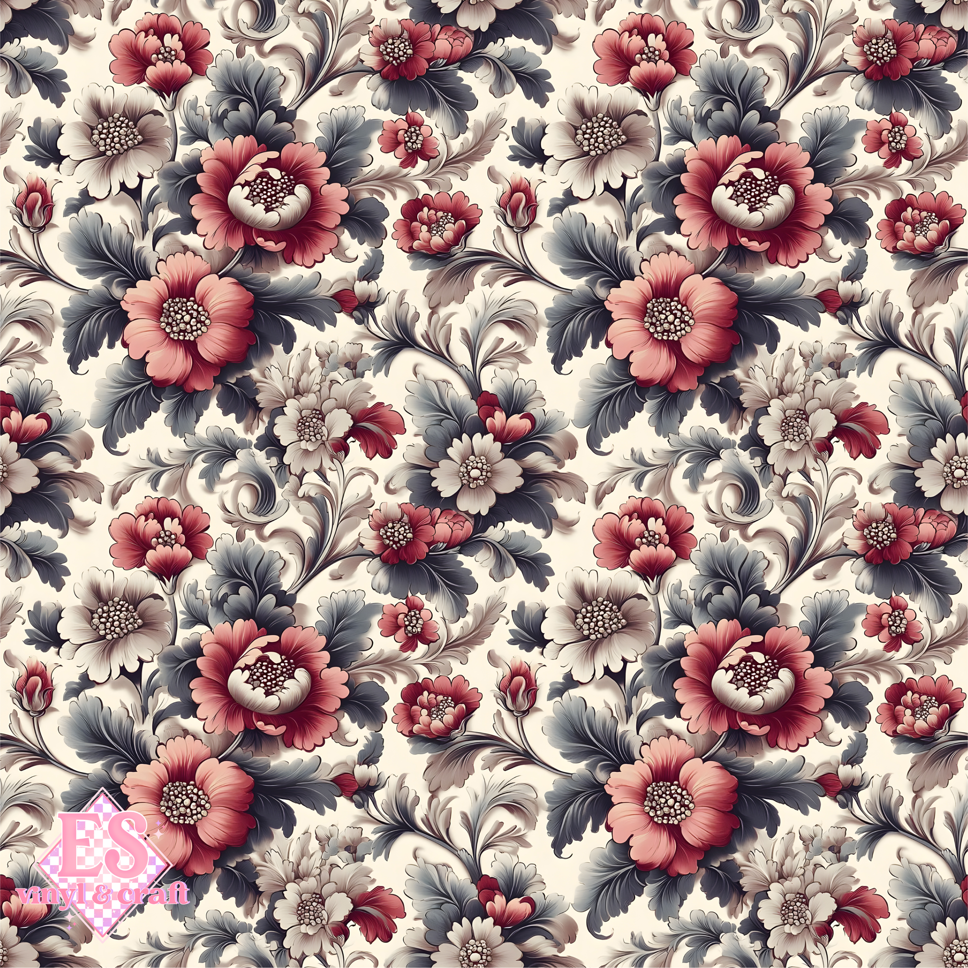 Velvet Baroque Collection SMALL Print - Section 1 - 12" x 12" Sheet image 8