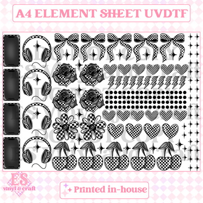 Checker Phone and Music - UVDTF (A4 Sheet) 210mm x 300mm image 0