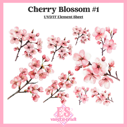 Cherry Blossoms - UVDTF (A4 Sheet) 210mm x 300mm image 1