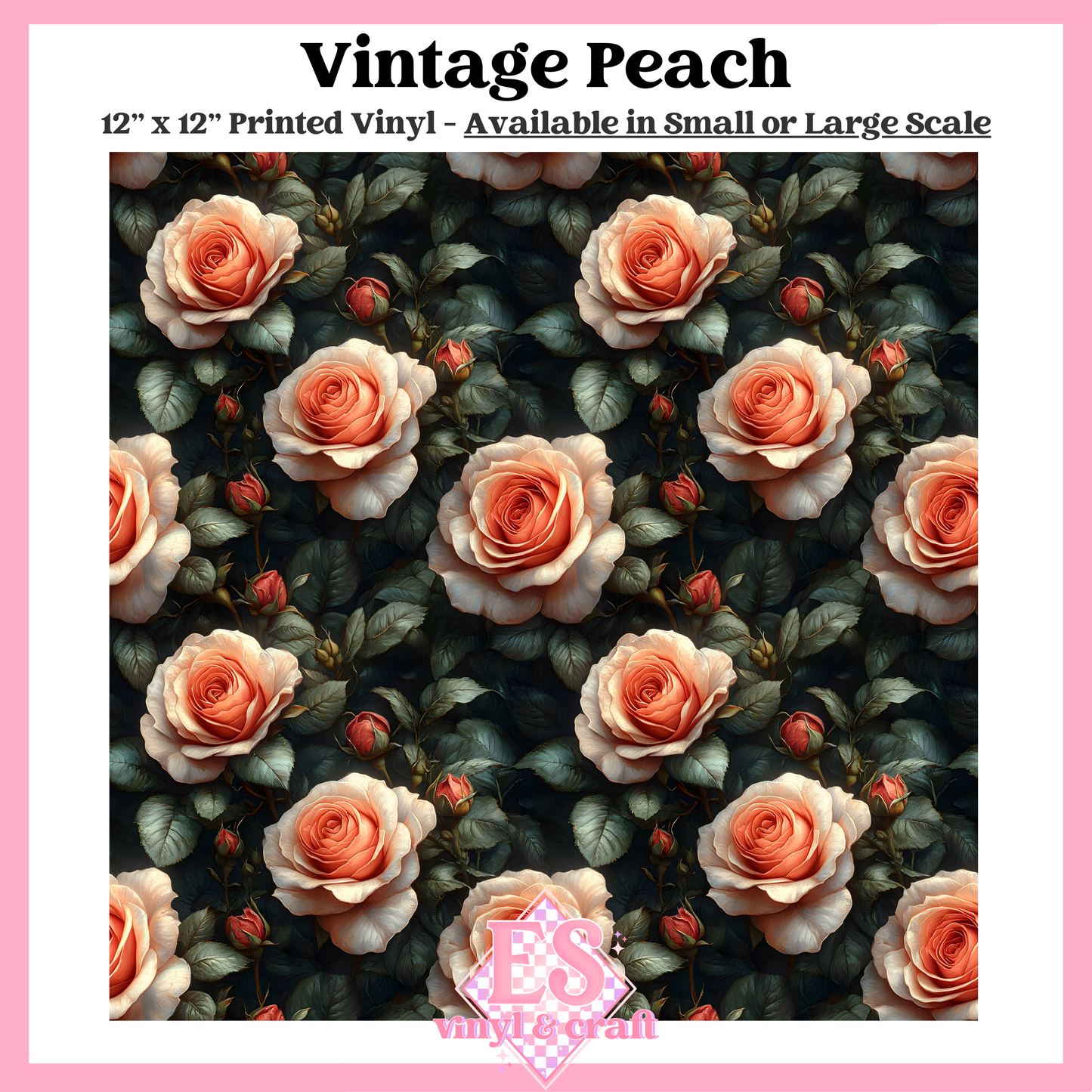 Vintage Peach - Small or Large Scale Options - 12" x 12" Sheet image 0