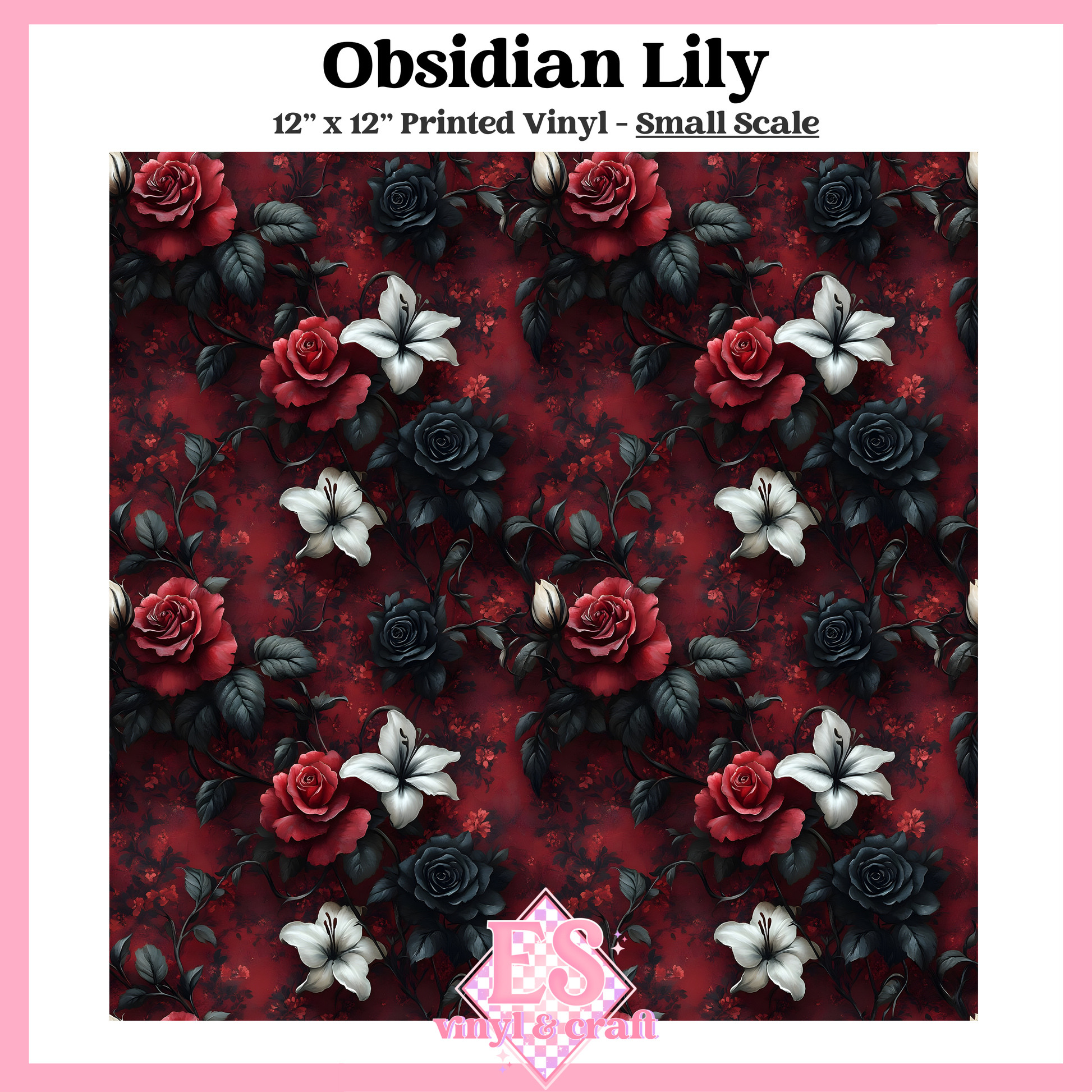 Obsidian Lily - Small or Large Scale Options - 12" x 12" Sheet image 1