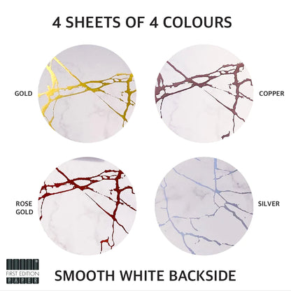 First Edition White Marble 6" X 6" Foiled Paper Pad - 250GSM image 1