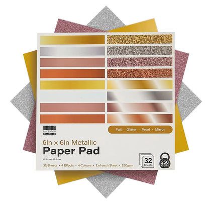 First Edition 6" x 6" Metallic Paper Pad 250gsm image 0