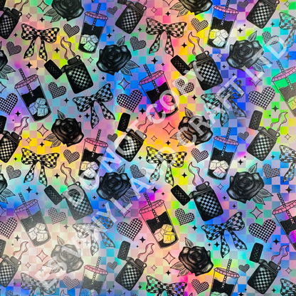 UV Printed Holographic Teckwrap Permanent Vinyl - A4 or 12" x 12" Sheet image 2