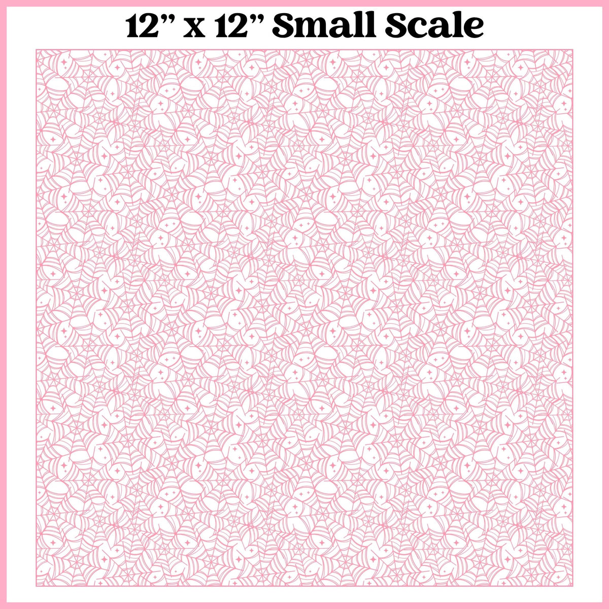 Pink on White Webs - 12"x12" Printed Self Adhesive Vinyl