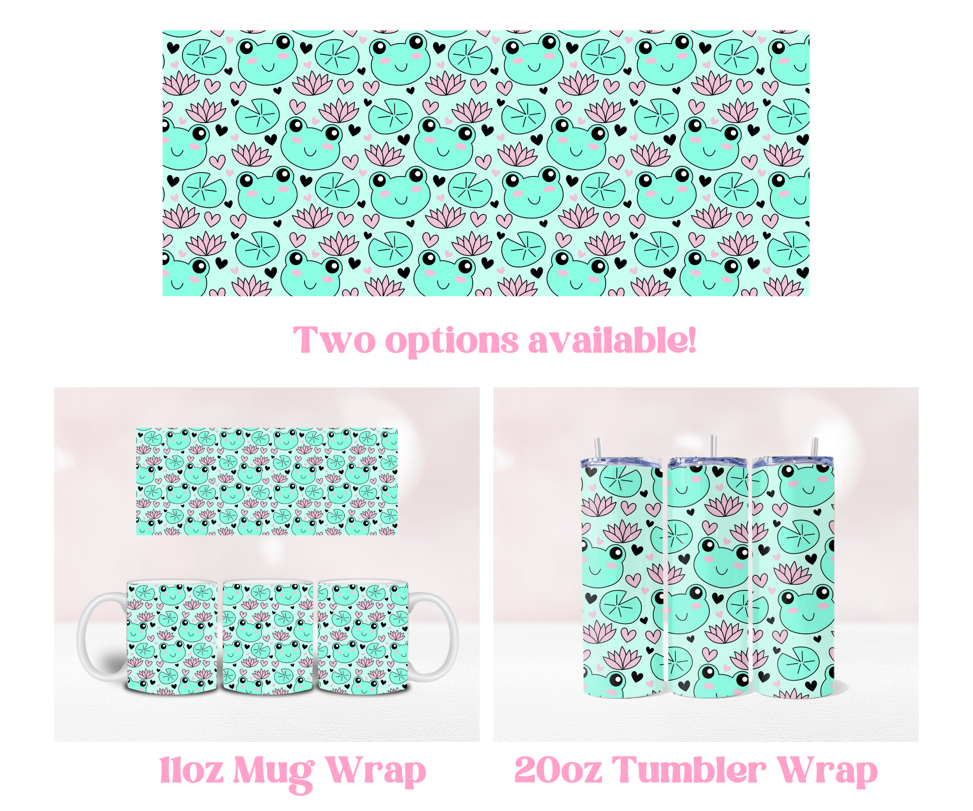 Froggies Seamless - Pre Printed Sublimation 11oz or 20oz Wrap image 0