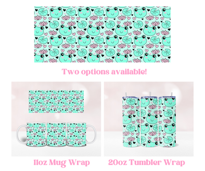 Froggies Seamless - Pre Printed Sublimation 11oz or 20oz Wrap image 0