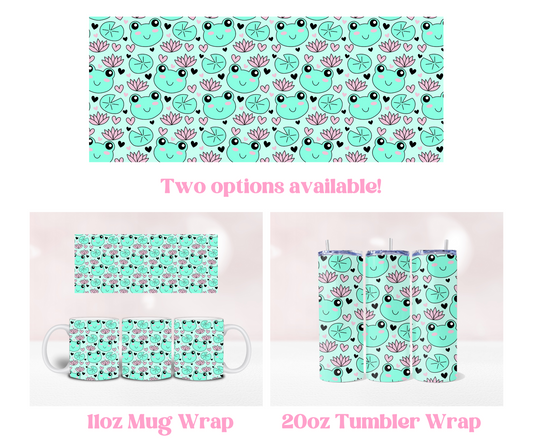 Froggies Seamless - Pre Printed Sublimation 11oz or 20oz Wrap image 0