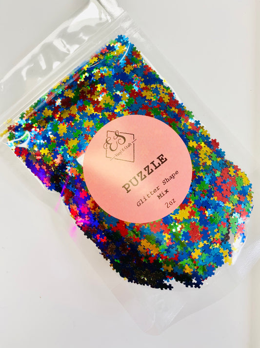 Puzzle - Glitter Shapes Chunky Glitter Mix image 0