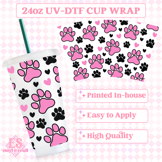 PAWS - UVDTF 24oz Cold Cup Wrap image 0