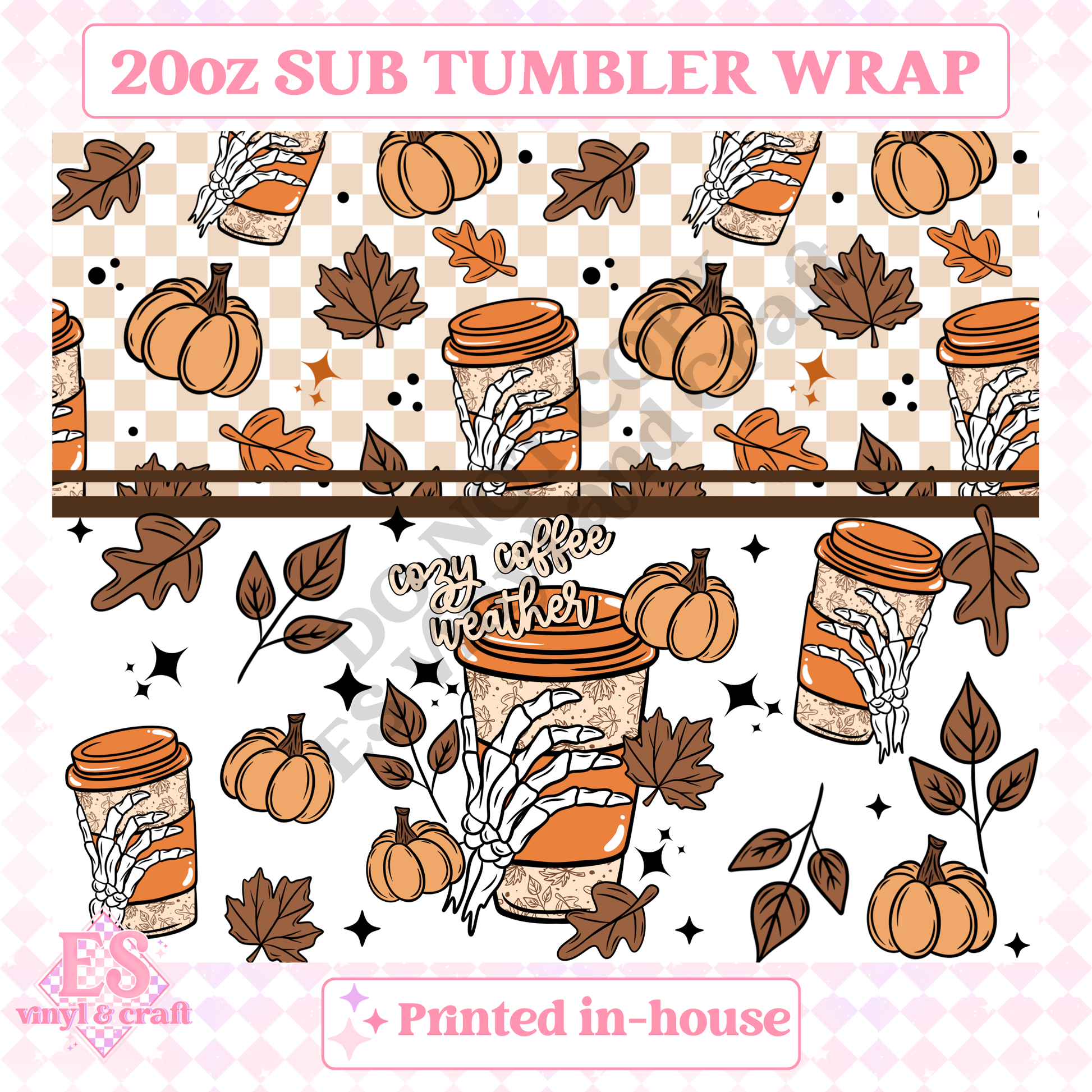 Cozy Coffee Weather - Full 20oz Tumbler Sublimation Print image 1