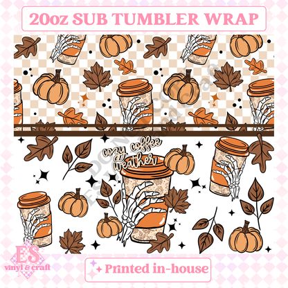 Cozy Coffee Weather - Full 20oz Tumbler Sublimation Print image 1