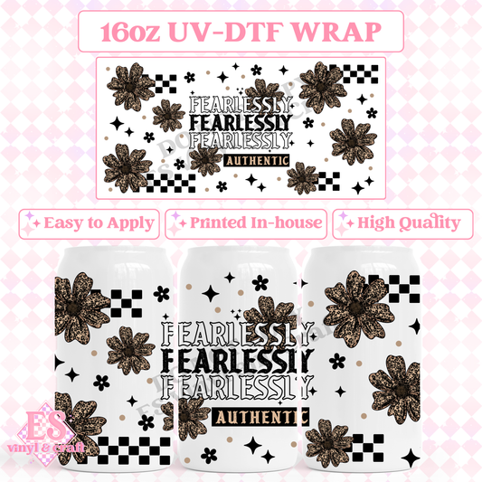 Fearlessly Authentic - 16oz Beer Can / Libbey UV-DTF image 0