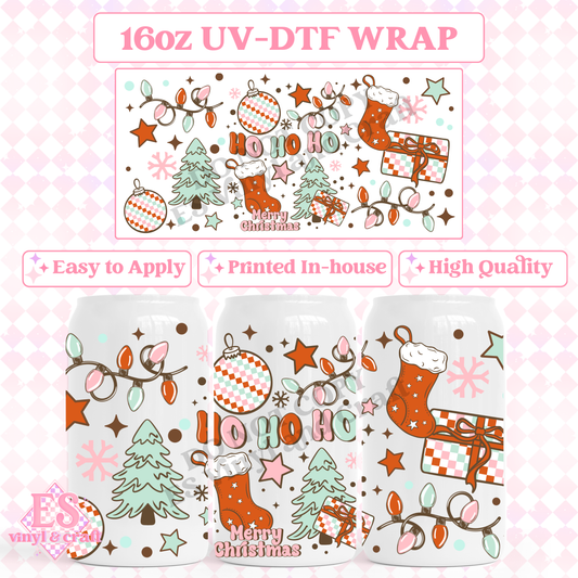 Ho, Ho, Ho! - 16oz Beer Can / Libbey UV-DTF Transfer image 0
