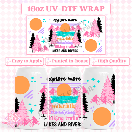Explore - 16oz Beer Can / Libbey UV-DTF Transfer image 0
