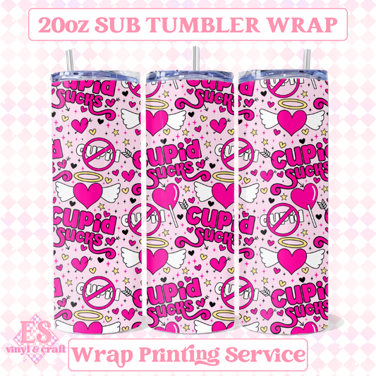 Cupid Sucks - Full 20oz Tumbler Sublimation Print image 0