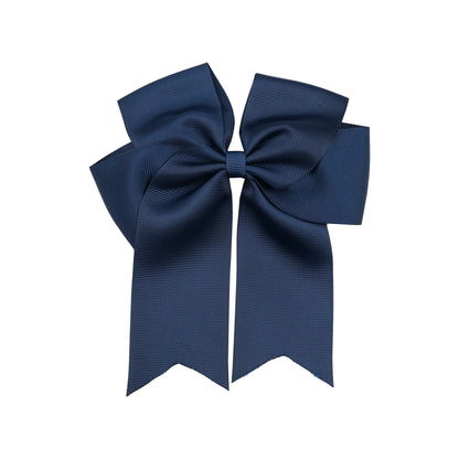 Dovetail Hair Bow Clip 6" - Navy Blue image 0