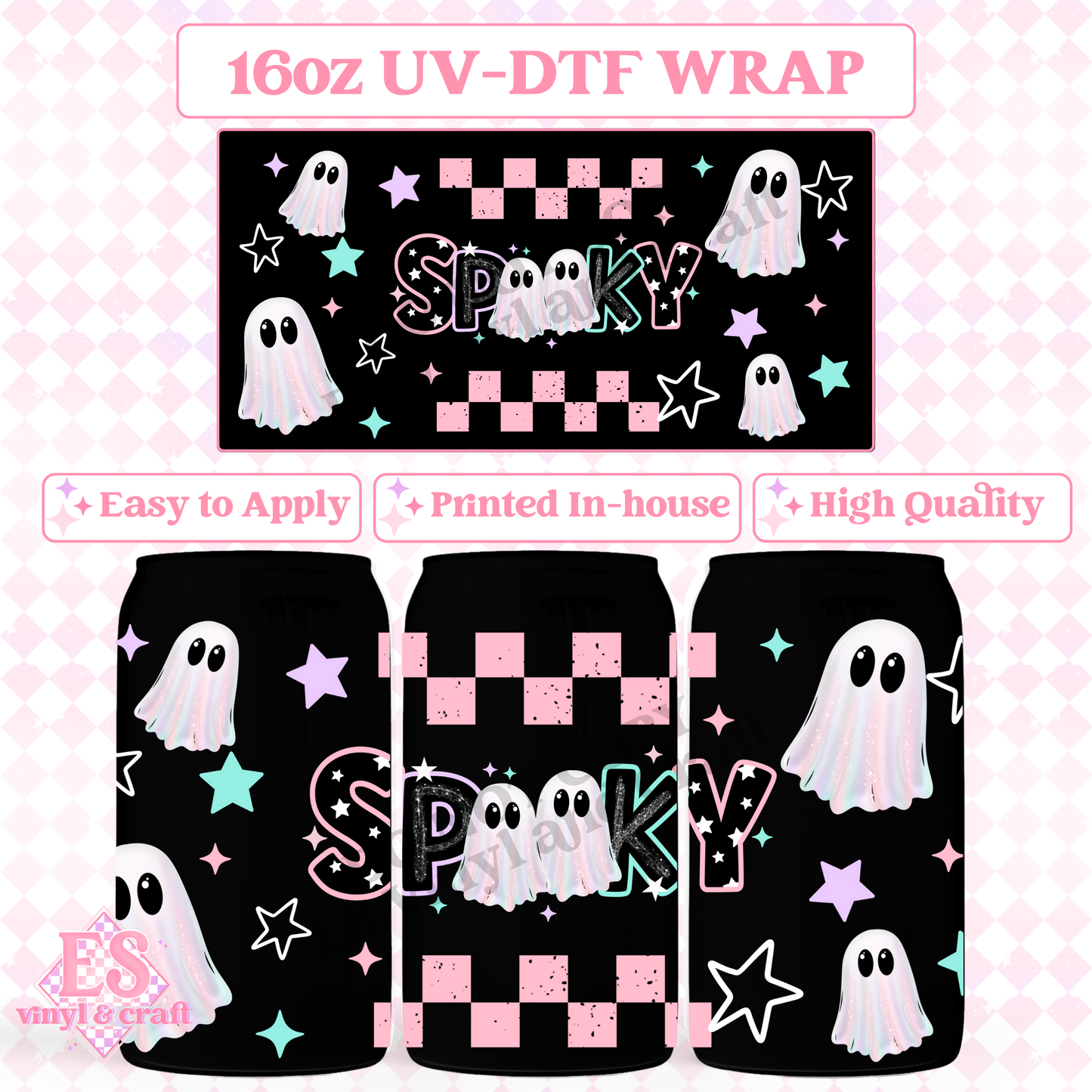 Spooky - 16oz Beer Can / Libbey UV-DTF Transfer image 0