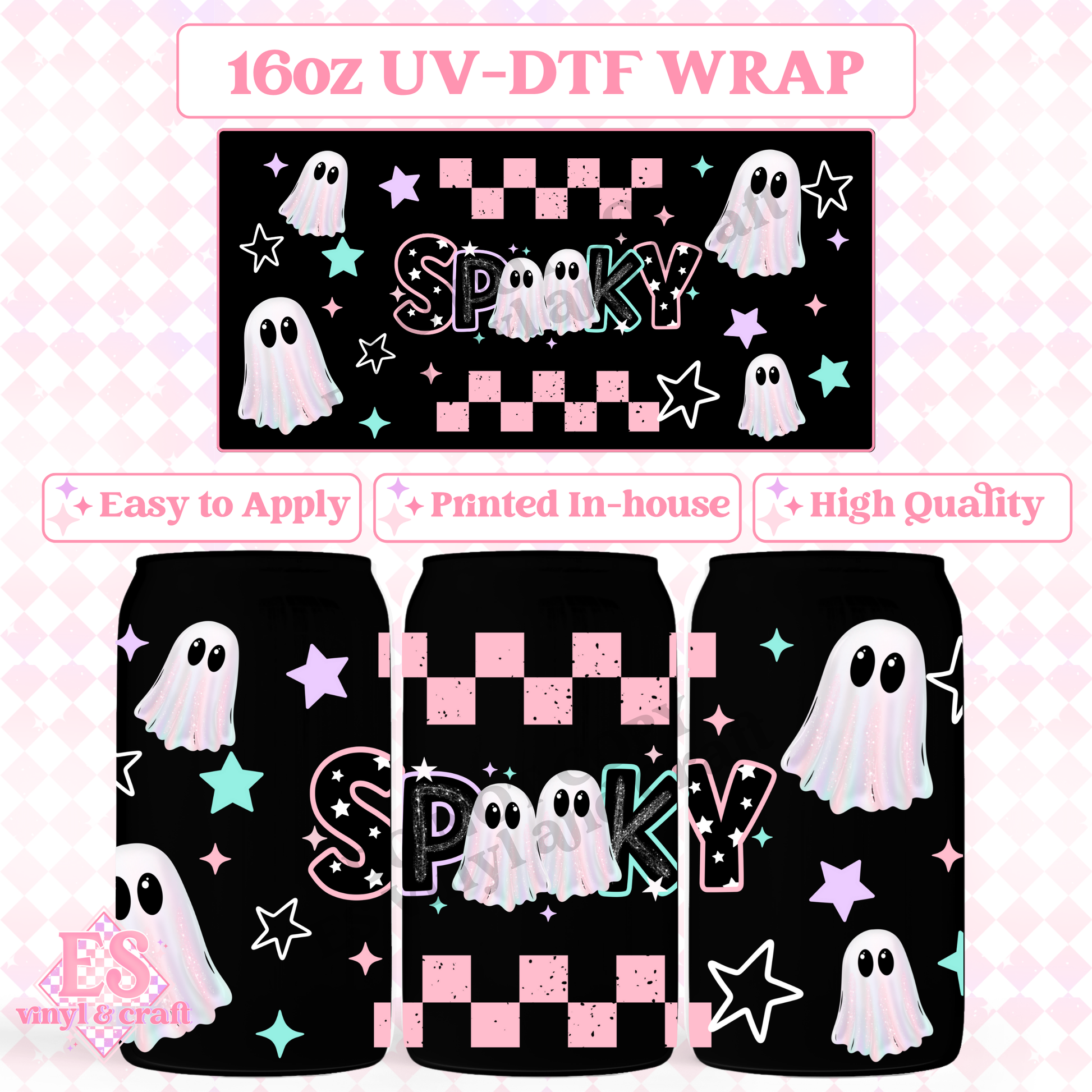Spooky - 16oz Beer Can / Libbey UV-DTF Transfer image 0