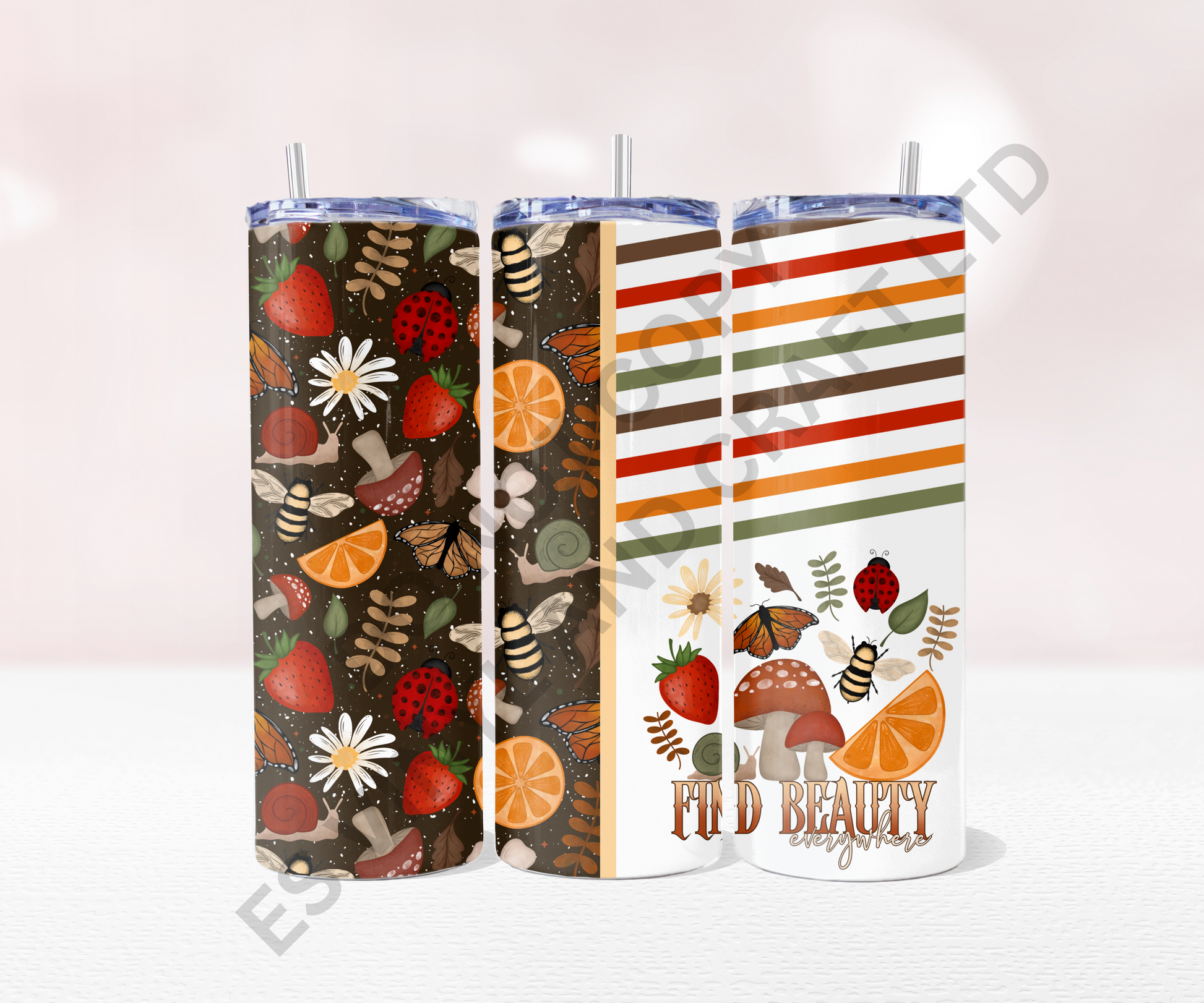 Find Beauty Everywhere - Full 20oz Tumbler Sublimation Ready To Print image 0