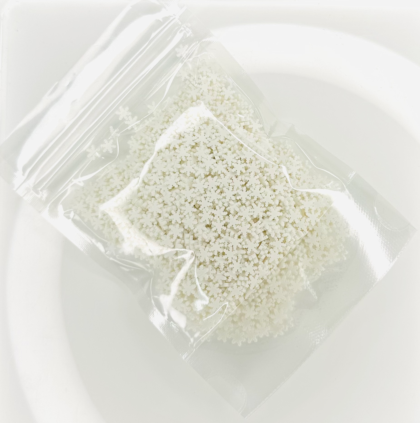 White Snowflakes - Polymer Clay Slices image 1