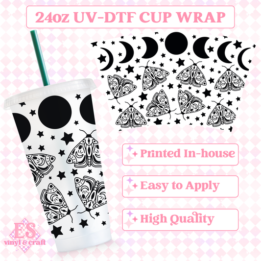 Luna Moth - UVDTF 24oz Cold Cup Wrap image 0