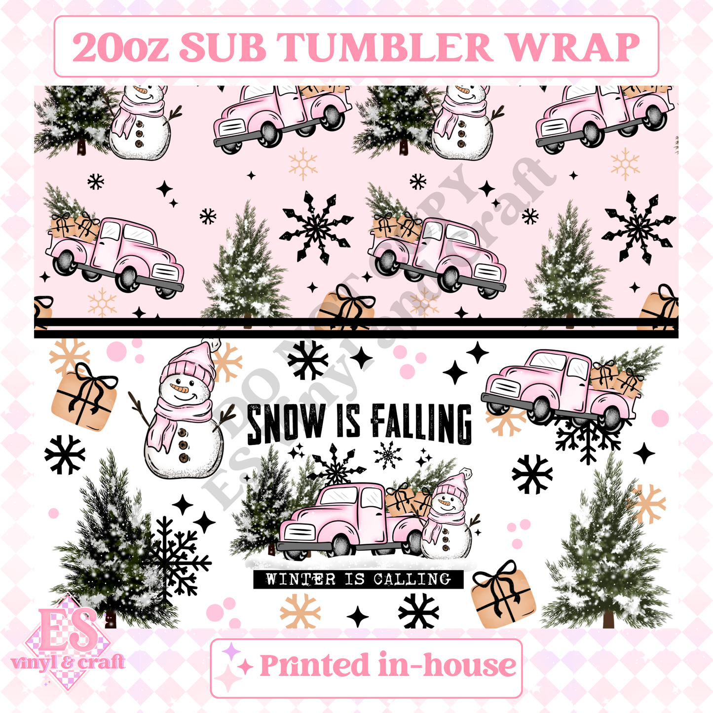 Winter is Calling - Full 20oz Tumbler Sublimation Print image 1