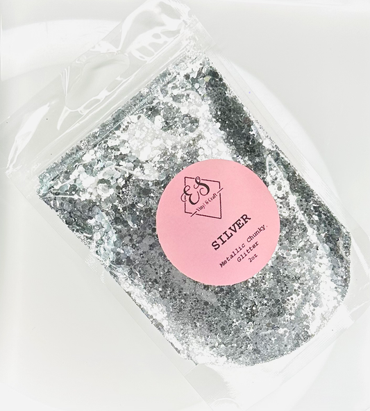 Silver - Metallic Chunky Glitter Mix image 0