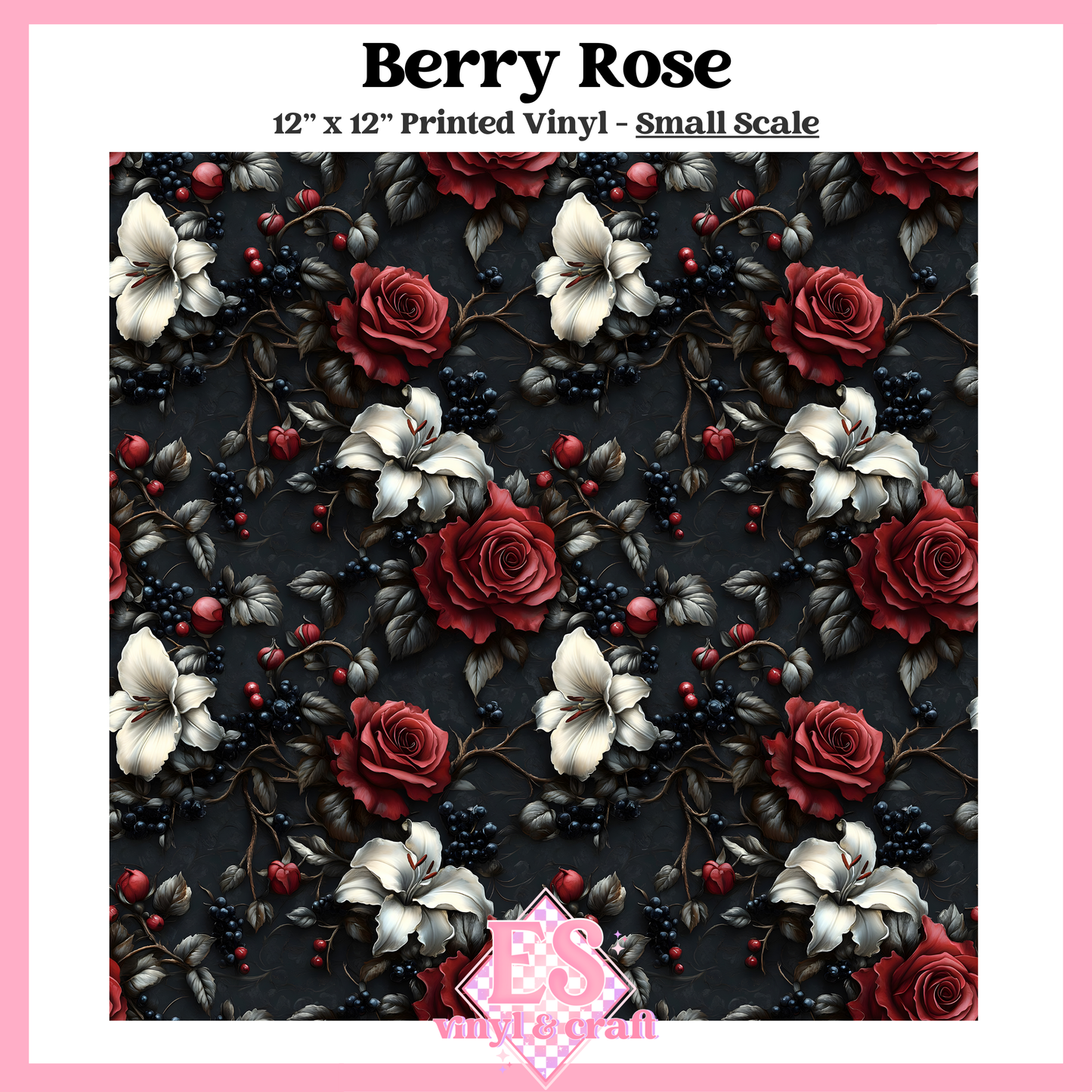 Berry Rose - Small or Large Scale Options - 12" x 12" Sheet image 1