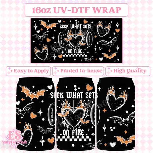 Seek What Sets Your Soul on Fire - 16oz Beer Can / Libbey UV-DTF image 0