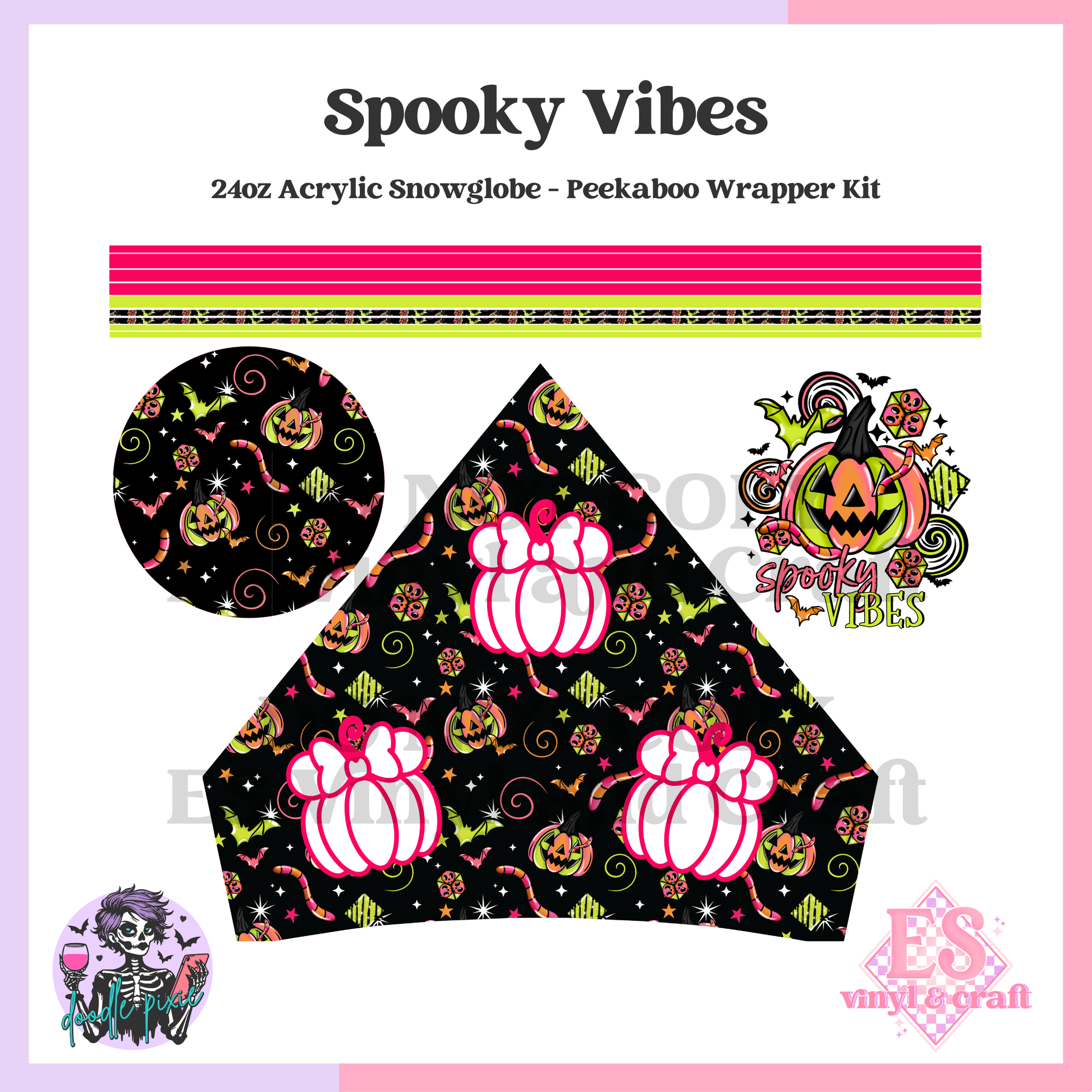 Spooky Vibes - 24oz Snowglobe Wrapper Kit image 1