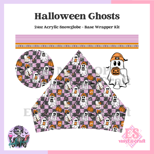 Halloween Ghosts - 24oz Snowglobe Wrapper Kit image 0