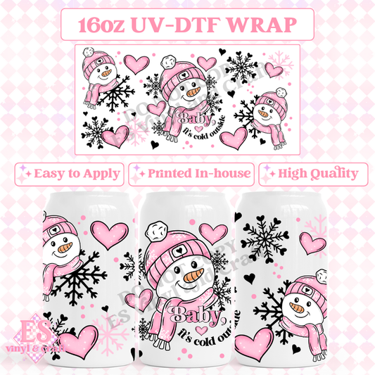 Baby It's Cold Outside - 16oz Beer Can / Libbey UV-DTF Transfer image 0