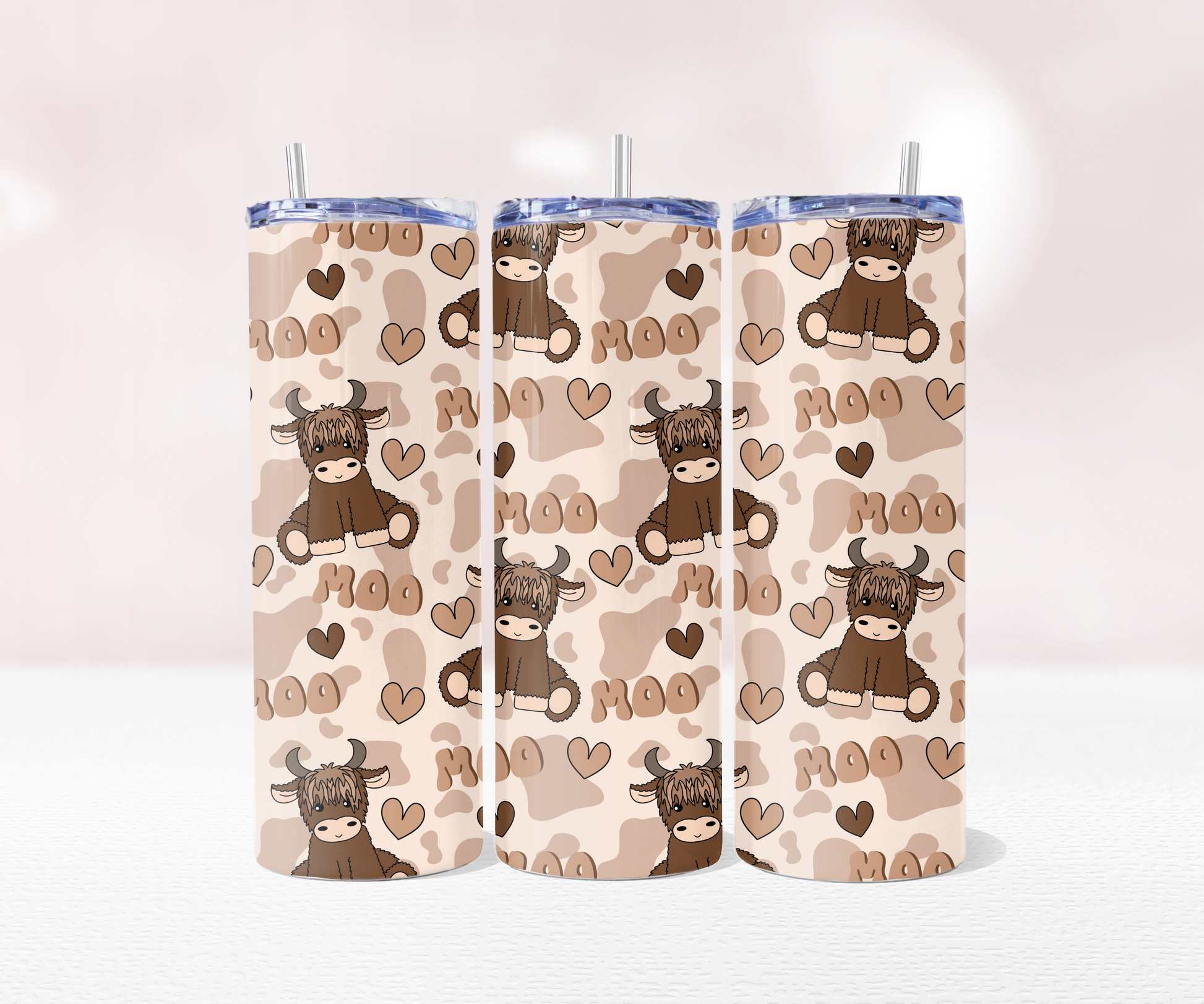 Highland Cow Seamless - Pre Printed 11oz or 20oz Wrap image 2