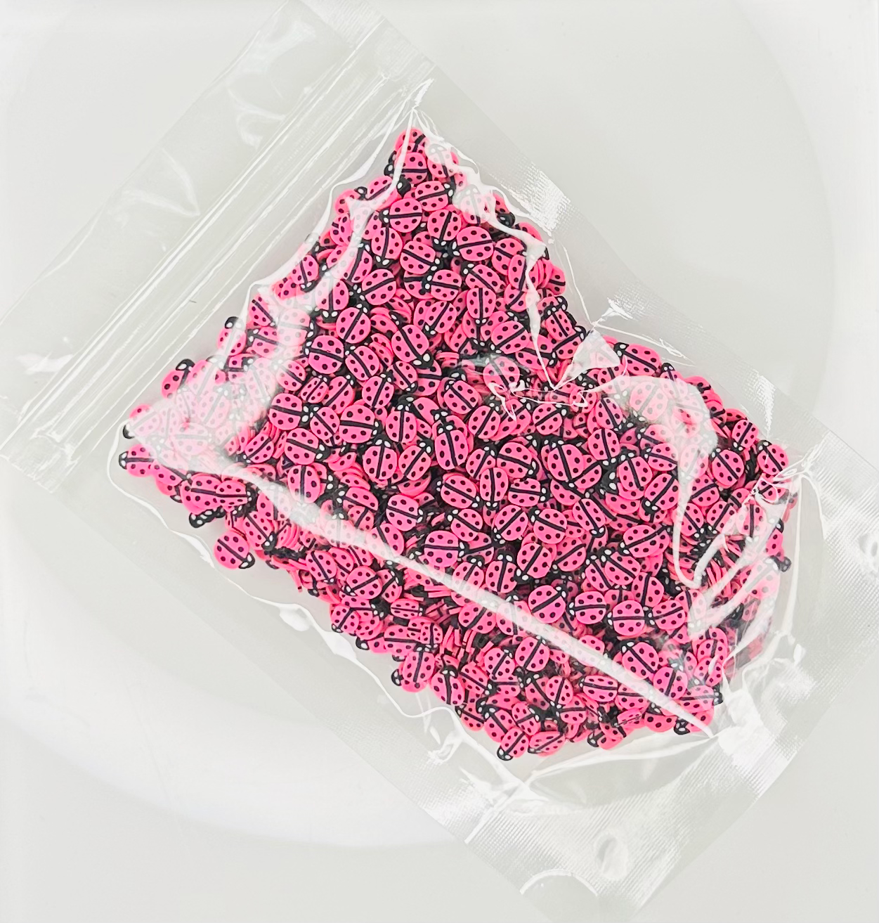 Pink Ladybug - Polymer Clay Slices image 1