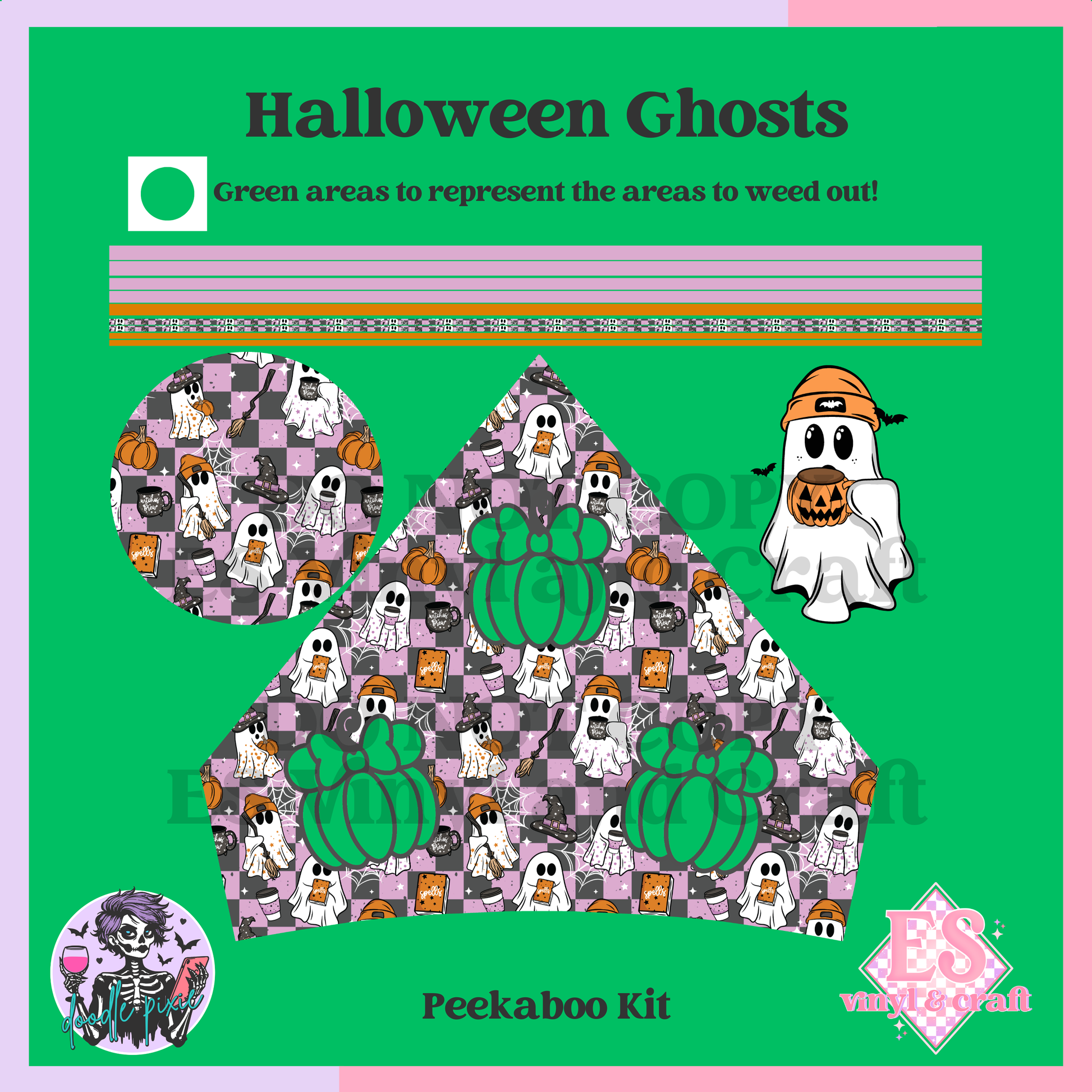 Halloween Ghosts - 24oz Snowglobe Wrapper Kit image 5