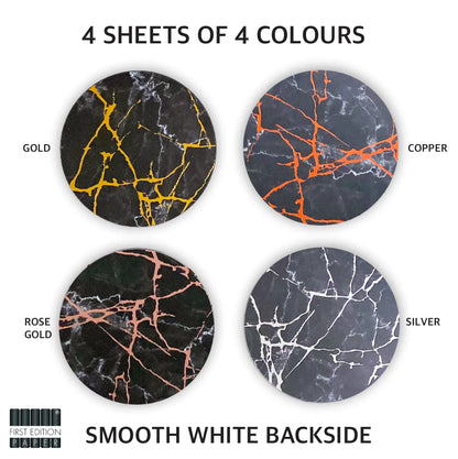 First Edition Black Marble A4 Foiled Paper Pad - 250GSM image 1