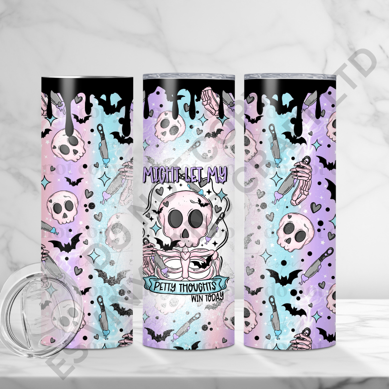 Petty Thoughts - Full 20oz Tumbler Sublimation Ready To Print image 0