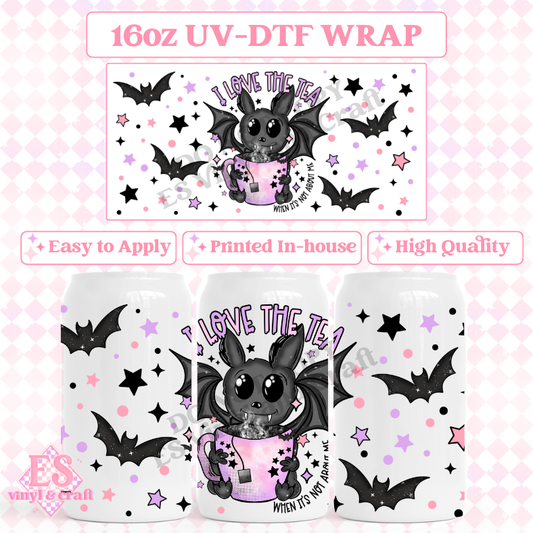 Love the Tea - 16oz Beer Can / Libbey UV-DTF Transfer image 0