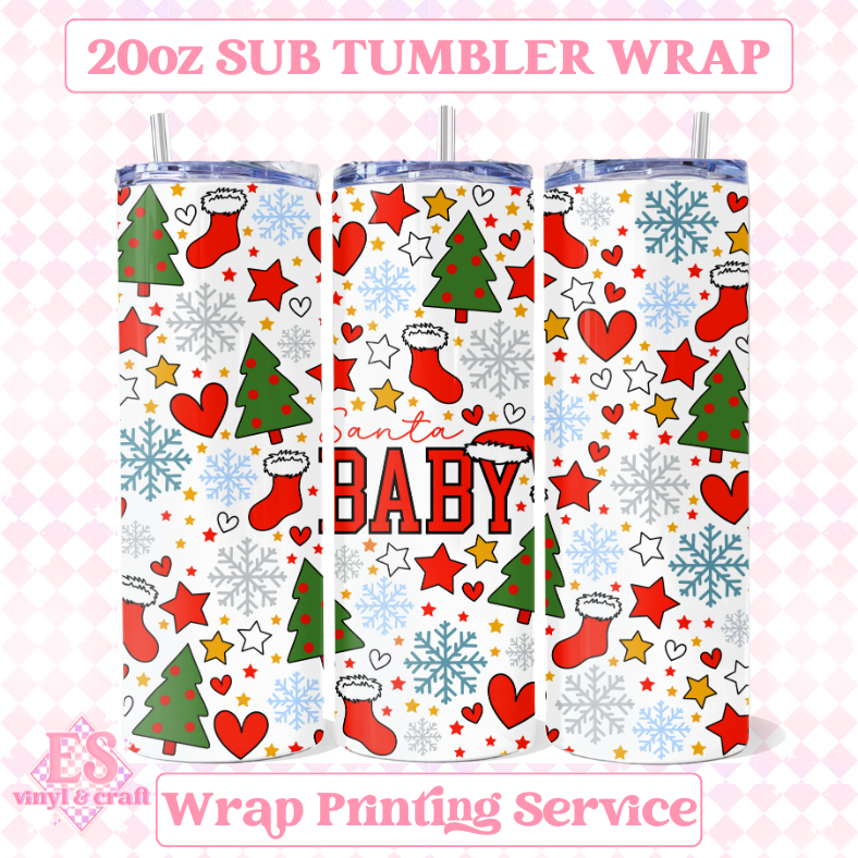 Santa Baby - Full 20oz Tumbler Sublimation Print image 0