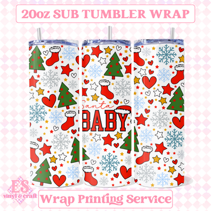 Santa Baby - Full 20oz Tumbler Sublimation Print image 0
