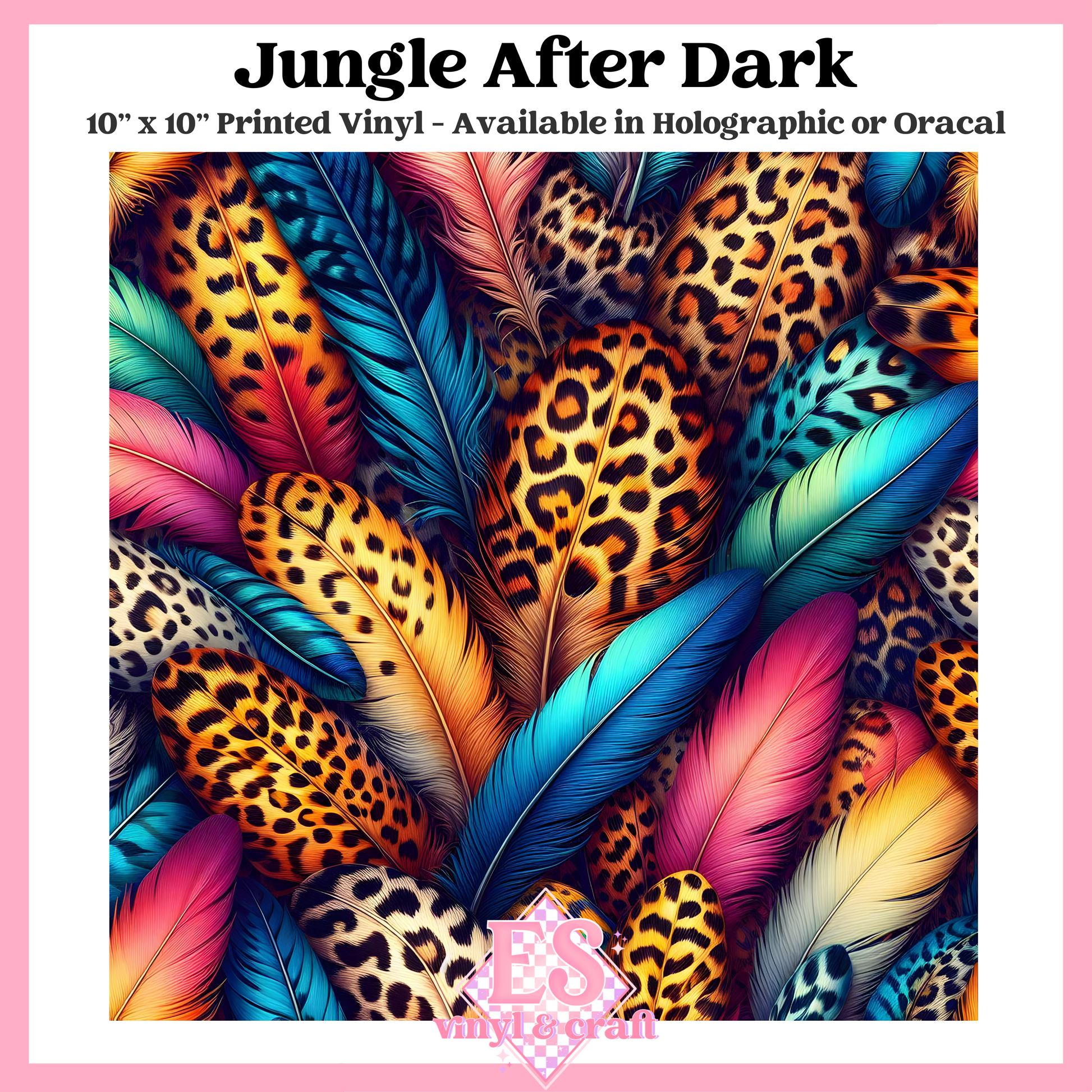Jungle After Dark - 10" x 10" Self Adhesive Vinyl (Oracal or Holo) image 0
