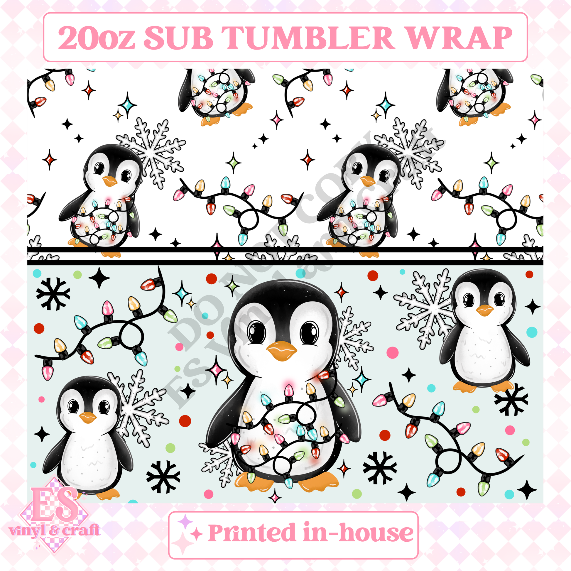 Penguin - Full 20oz Tumbler Sublimation Print image 1