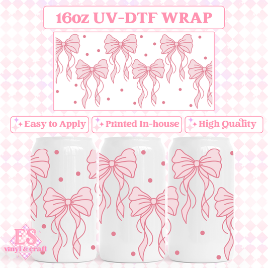 Flowy Flowing Bows - 16oz Beer Can / Libbey UV-DTF Transfer image 0