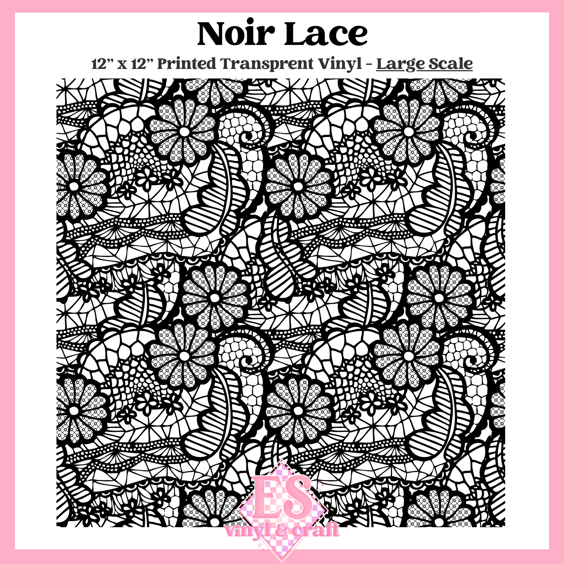 Noir Lace Transparent - Small or Large Scale Options - 12" x 12" Sheet image 2