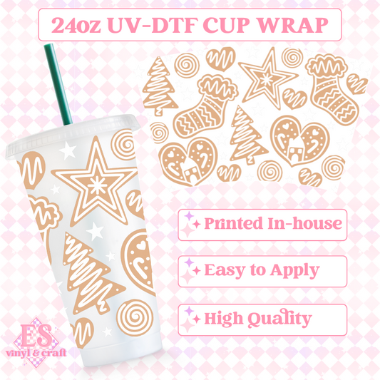 Christmas Cookie - UV Printed 24oz Cold Cup Wrap image 0