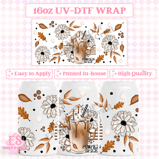 Pumpkin Spice - 16oz Beer Can / Libbey UV-DTF Transfers image 0