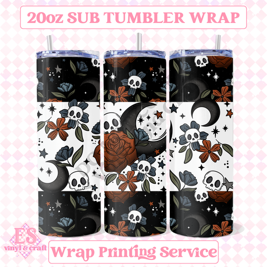 Floral Moon - Full 20oz Tumbler Sublimation Print image 0
