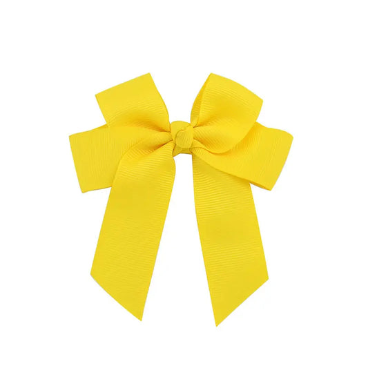 Hair Bow Clip 4" - Lemon Yellow image 0